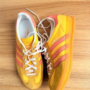 Adidas Women's Gazelle Yellow and Orange Sneakers